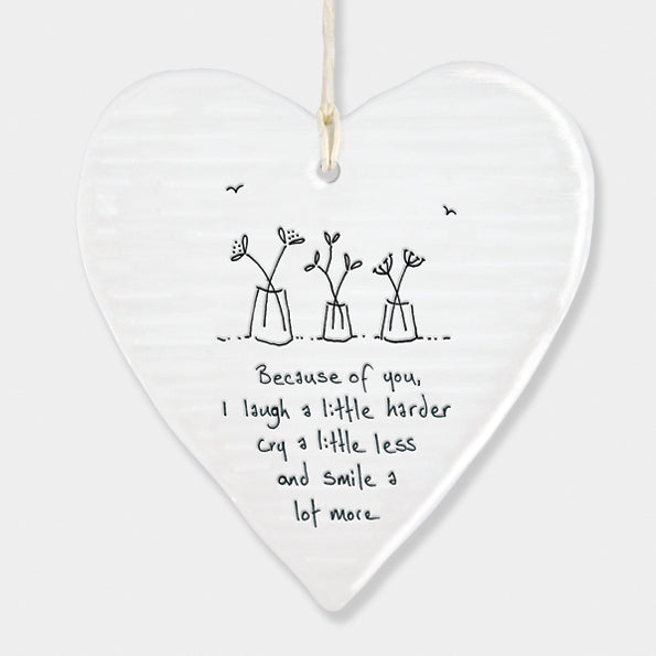 East of India Wobbly Round Heart - Because of You, I Laugh a Little Harder