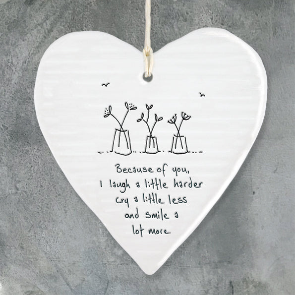 East of India Wobbly Round Heart - Because of You, I Laugh a Little Harder