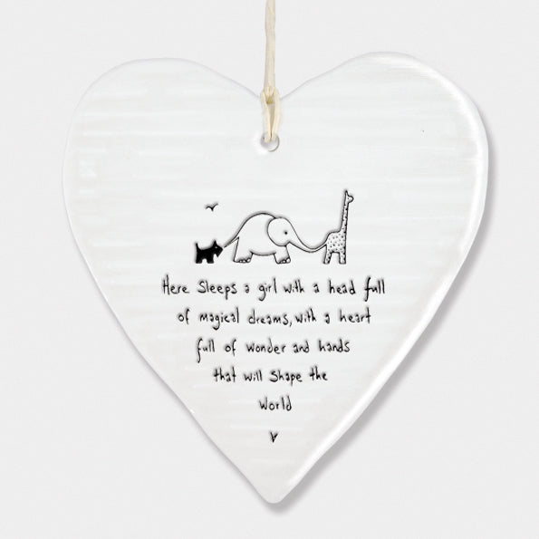 East of India Wobbly Round Heart - Here Sleeps a Girl