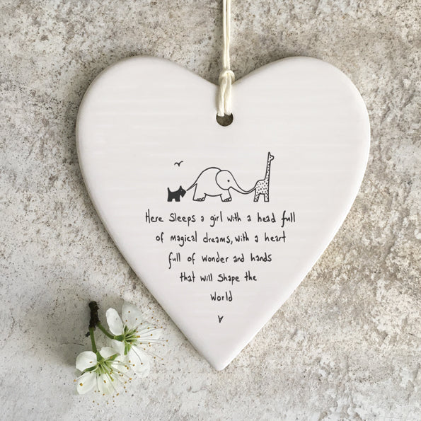East of India Wobbly Round Heart - Here Sleeps a Girl