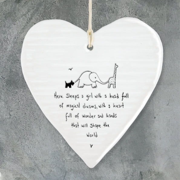 East of India Wobbly Round Heart - Here Sleeps a Girl