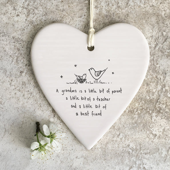 East of India Wobbly Round Heart - Grandma is a Little Bit of Parent