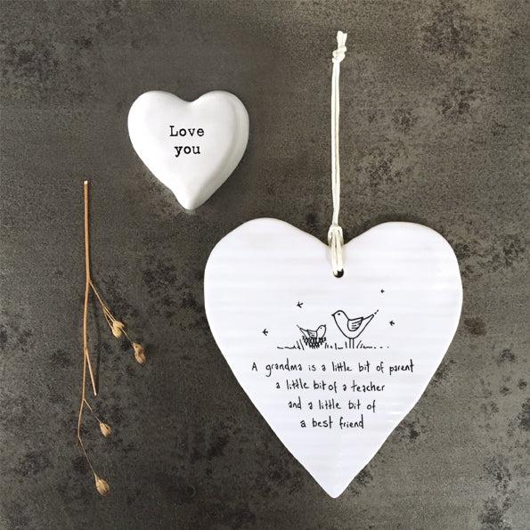 East of India Wobbly Round Heart - Grandma is a Little Bit of Parent
