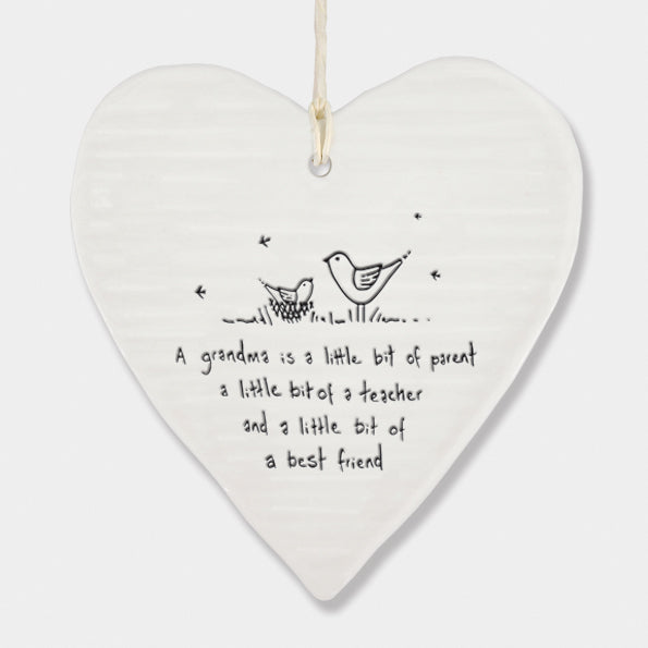 East of India Wobbly Round Heart - Grandma is a Little Bit of Parent