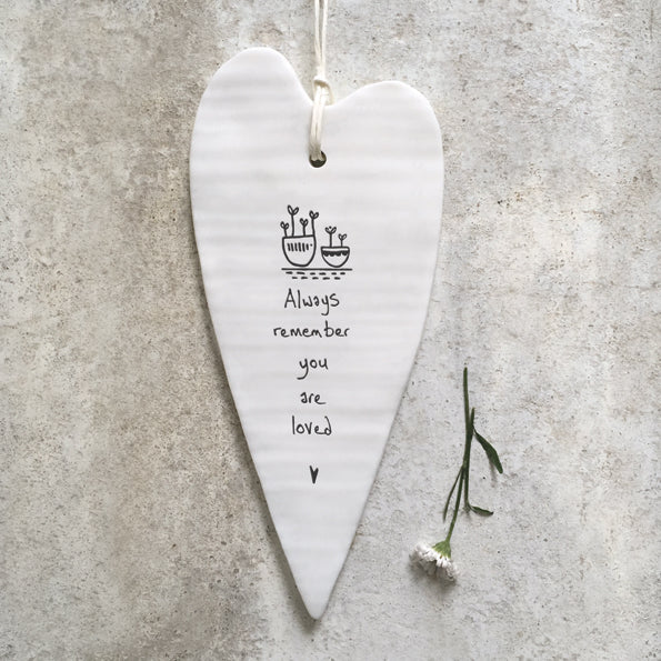 East of India Wobbly Long Heart - Always Remember You are Loved