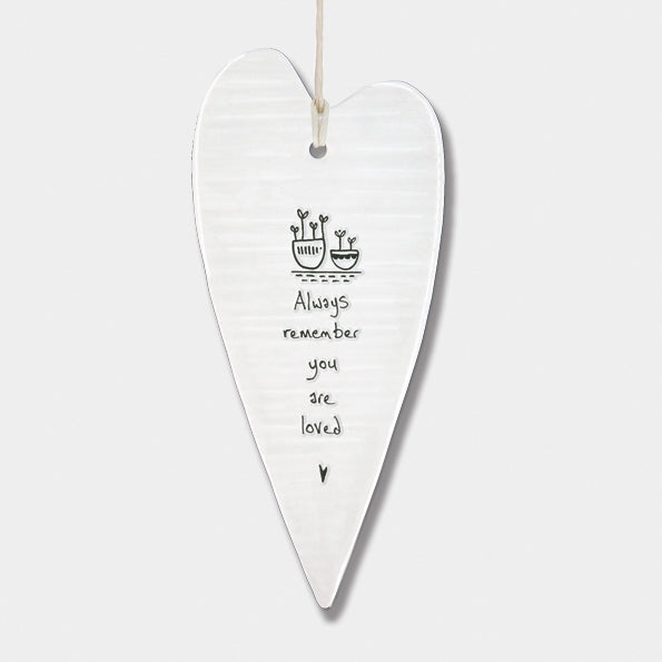 East of India Wobbly Long Heart - Always Remember You are Loved