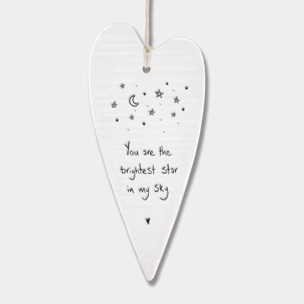 East of India Wobbly Long Heart - You are the Brightest Star in my Sky