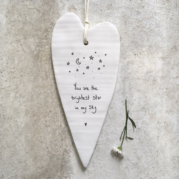 East of India Wobbly Long Heart - You are the Brightest Star in my Sky