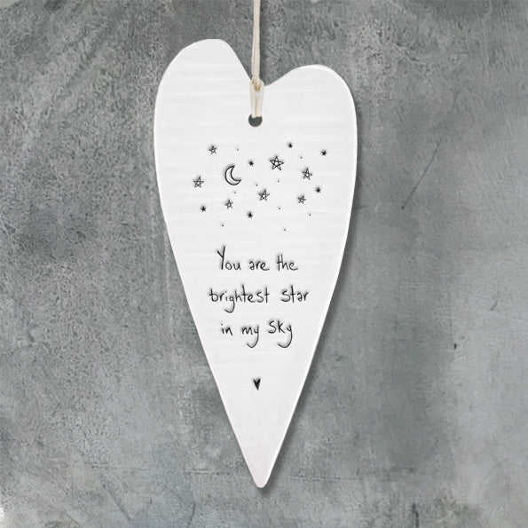 East of India Wobbly Long Heart - You are the Brightest Star in my Sky