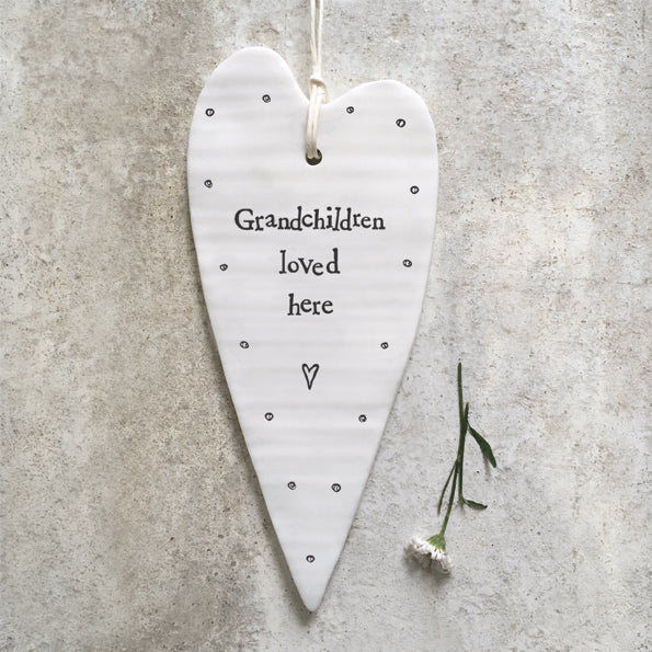 East of India Wobbly Long Heart - Grandchildren Loved Here
