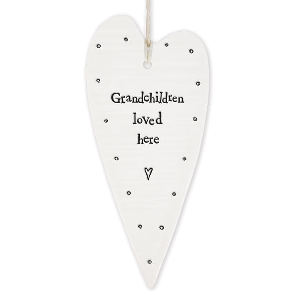 East of India Wobbly Long Heart - Grandchildren Loved Here