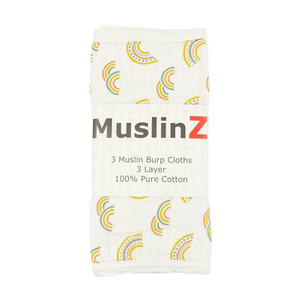 Rainbow Muslin Burp Cloths - Three Pack