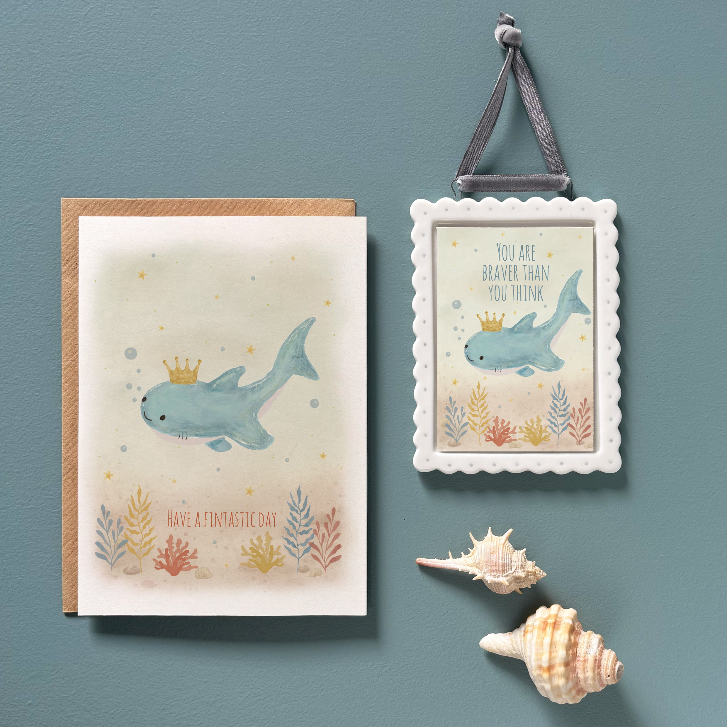 East of India Porcelain Frame - You Are Braver Than You Think