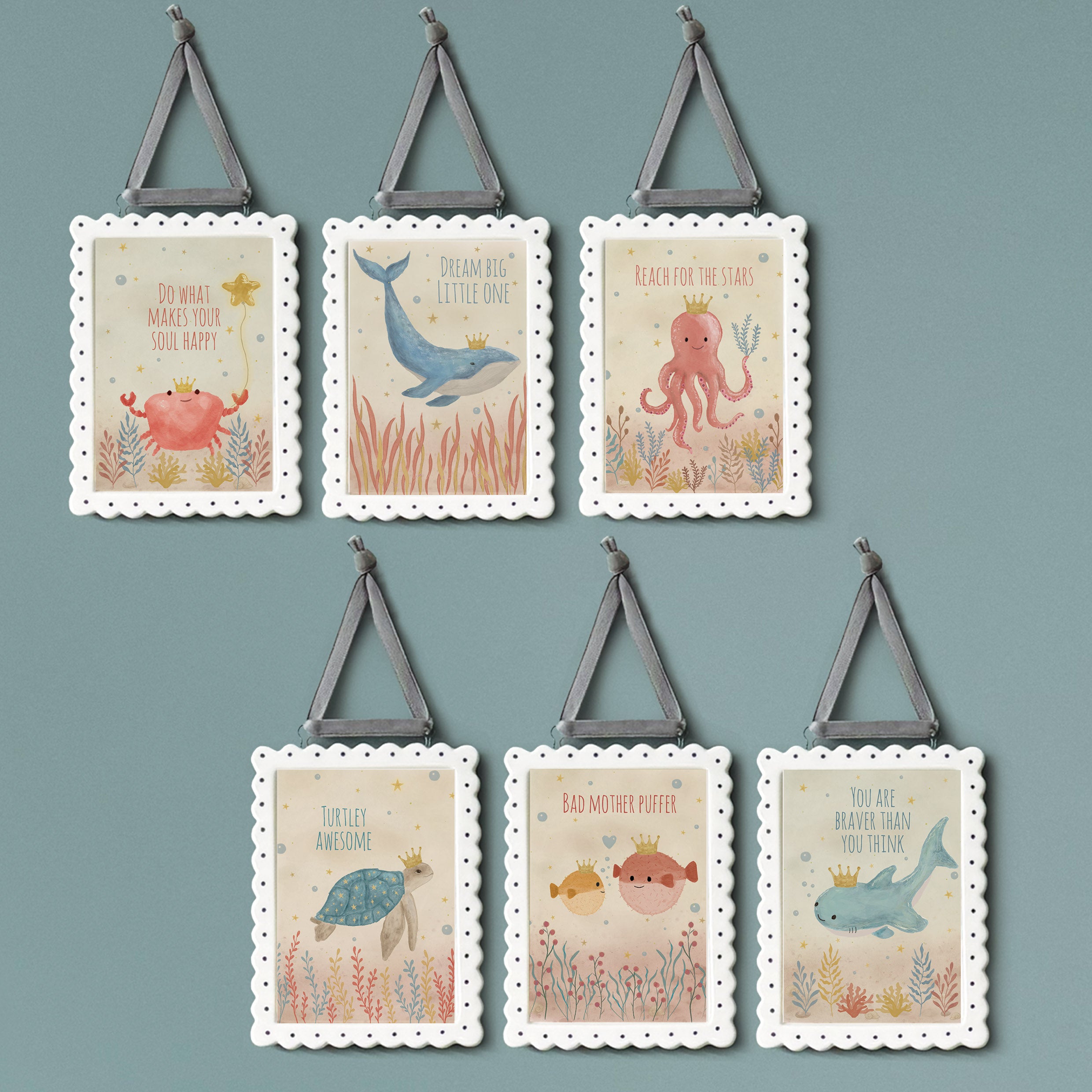 East of India Porcelain Frame - You Are Braver Than You Think