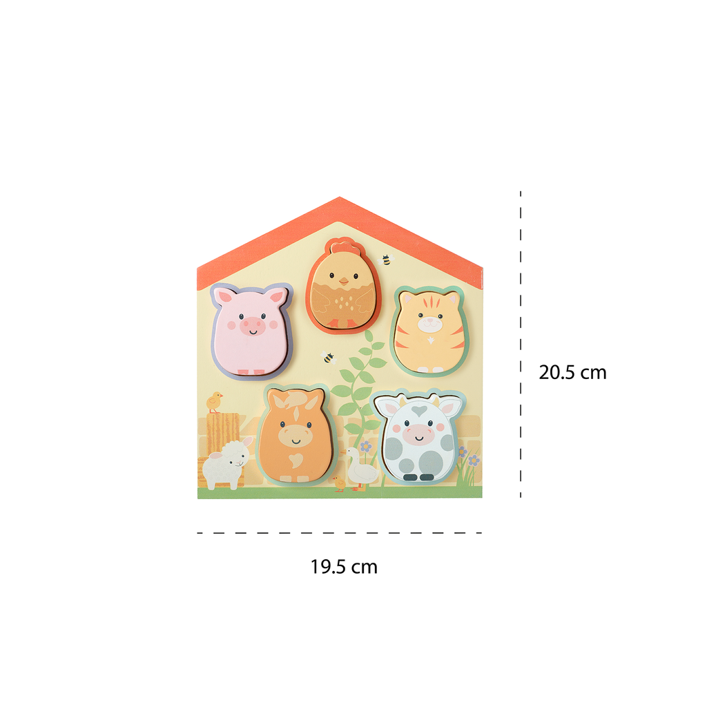 Orange Tree Toys - Farmyard Wooden Barn Shape Puzzle