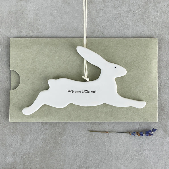 East of India Porcelain Bunny - Welcome Little One