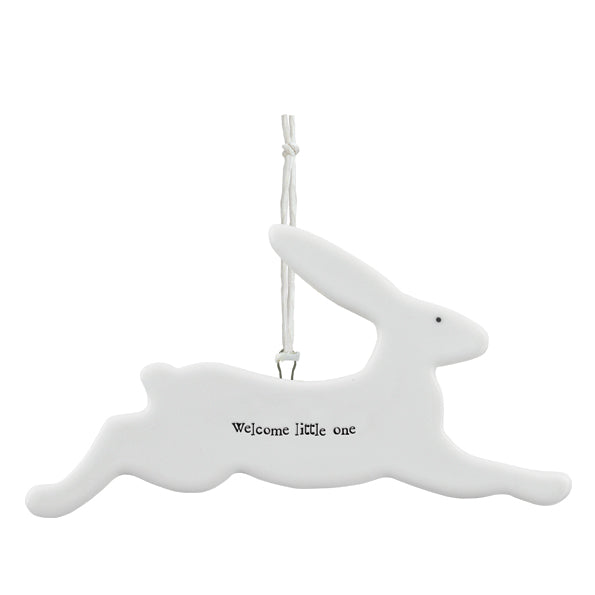 East of India Porcelain Bunny - Welcome Little One
