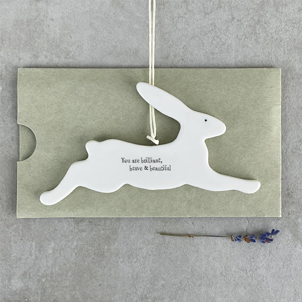 East of India Porcelain Bunny - You Are Brilliant, Brave & Beautiful