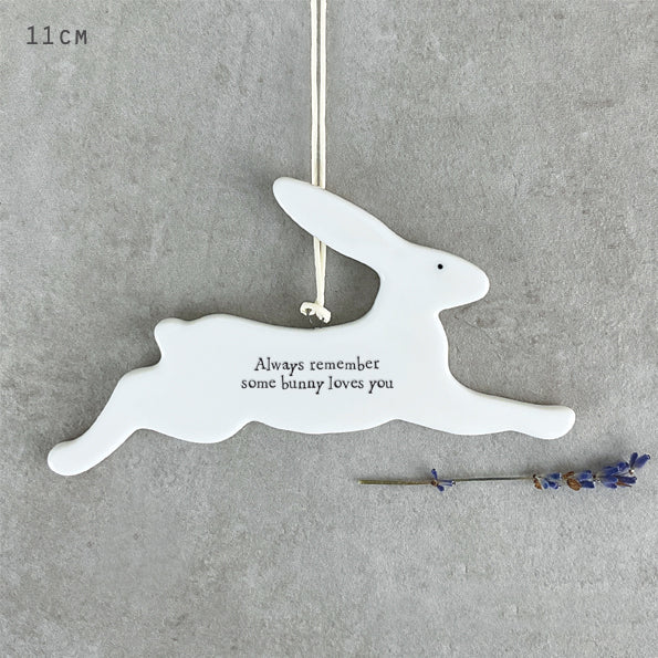 East of India Porcelain Bunny - Always Remember Some Bunny Loves You