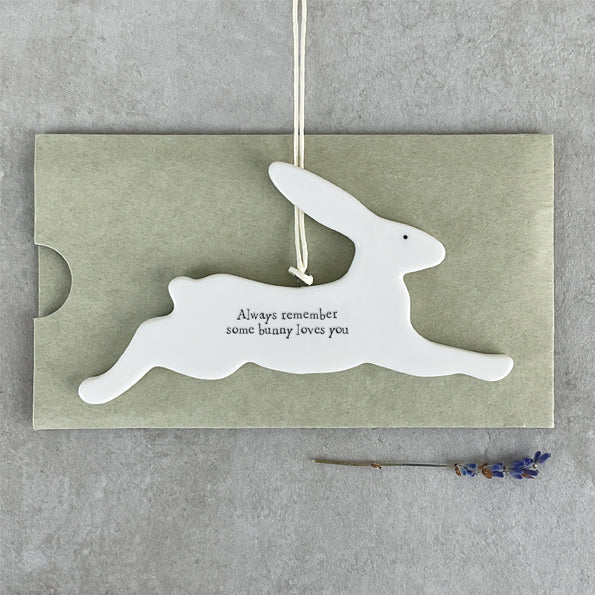 East of India Porcelain Bunny - Always Remember Some Bunny Loves You