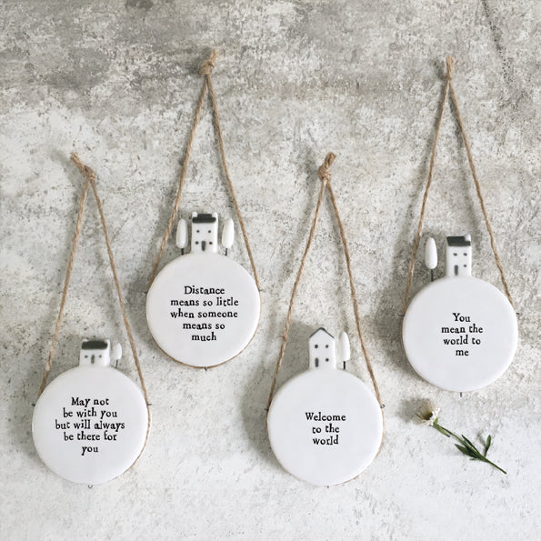 East of India Porcelain Hanger - Welcome To The World