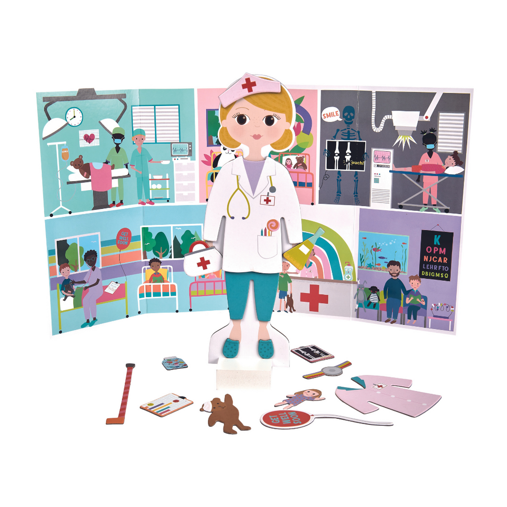 Wooden Magnetic Dress Up Doll - Hospital - Florence