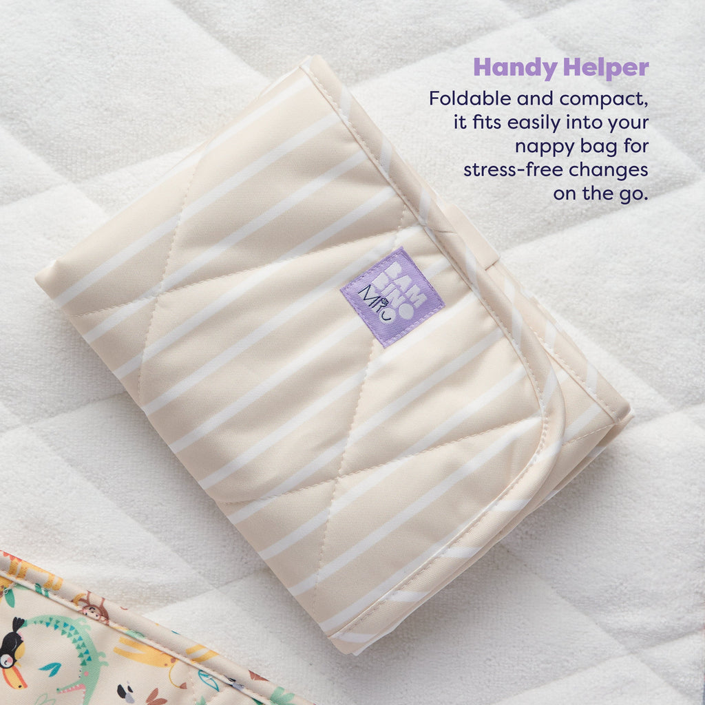 Bambino Mio On-The-Move Baby Changing Mat - Neutral Stripe