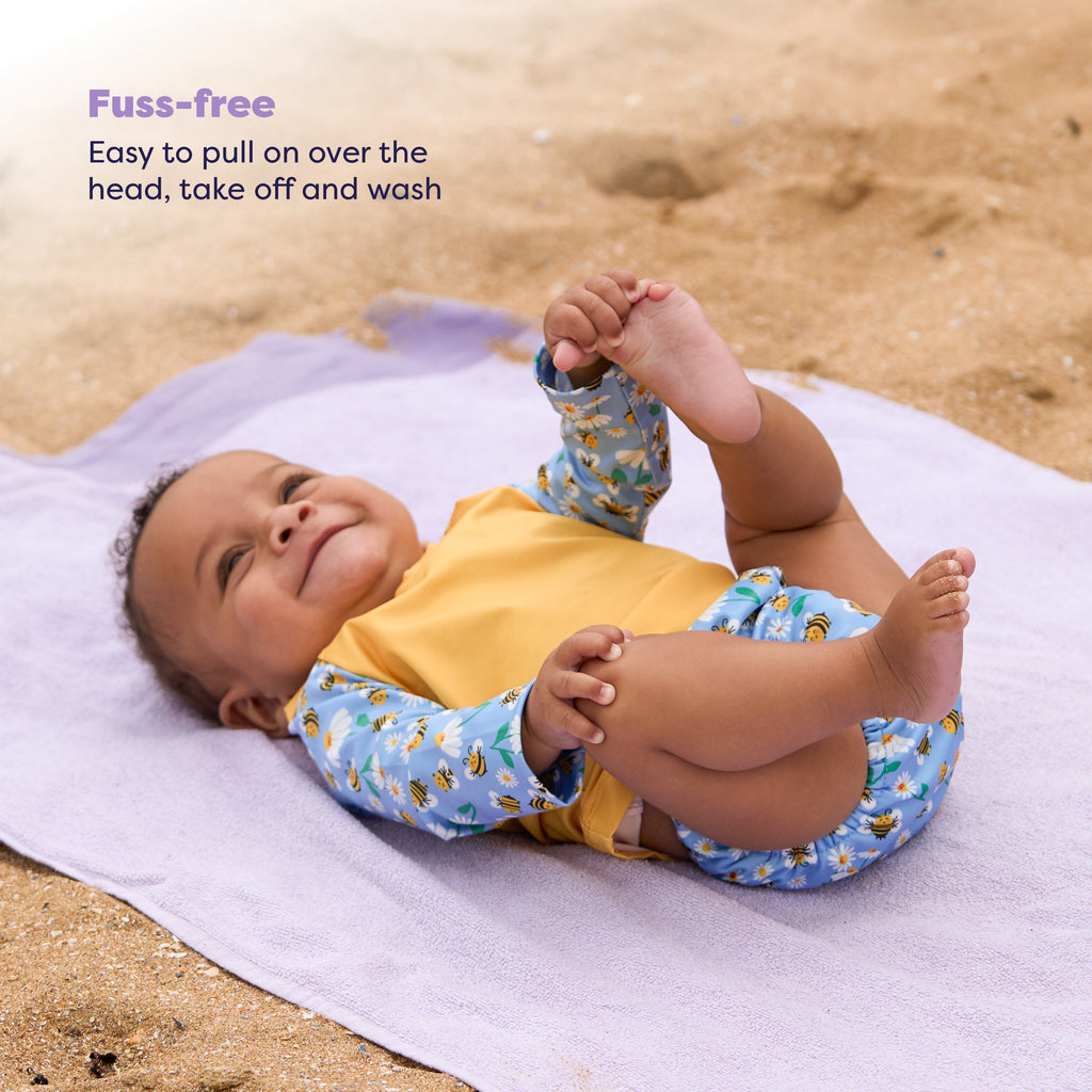 Bambino Mio UPF 40+ Soft and Gentle Protective Swim Rash Vest - Busy Bees