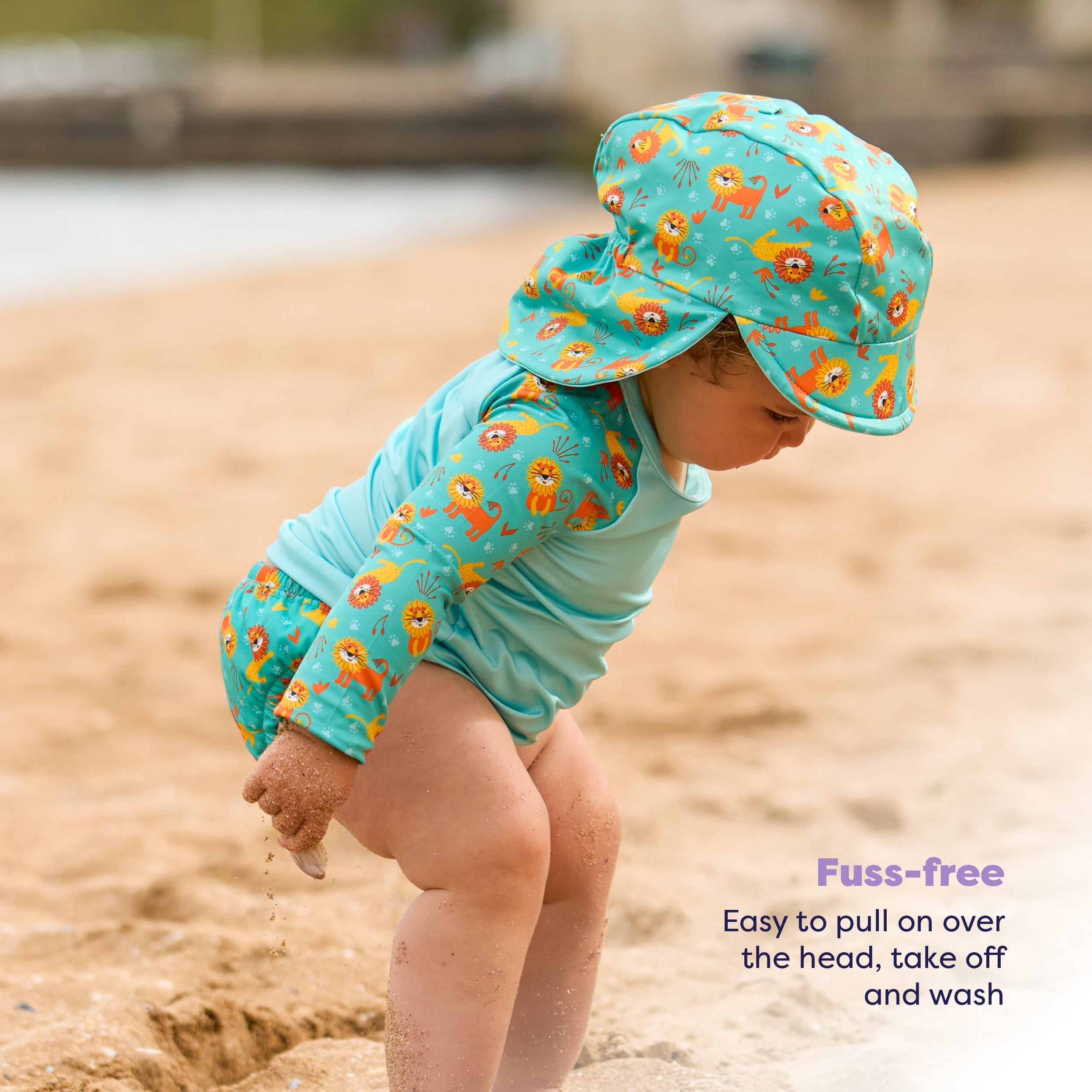 Bambino Mio UPF 40+ Soft and Gentle Protective Swim Rash Vest - Cool Cats