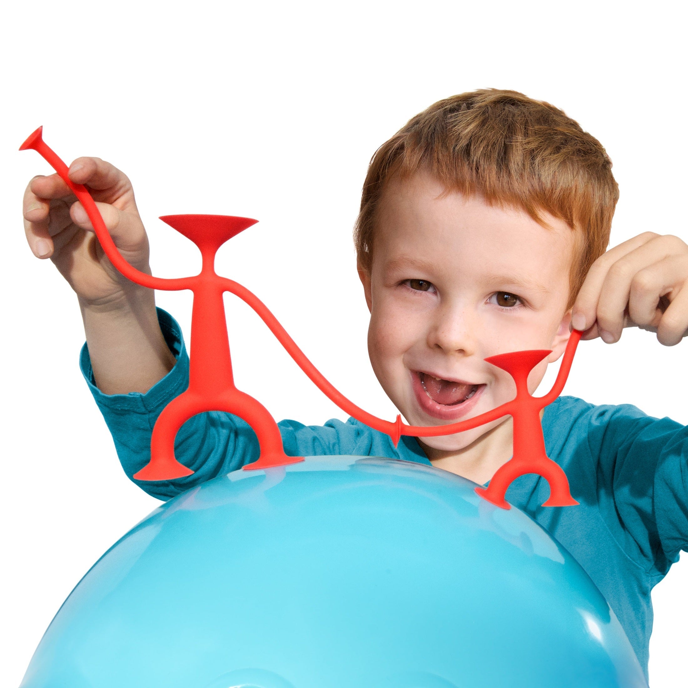 MOLUK Oogi Silicone Toy with Suction Arms & Legs - Red