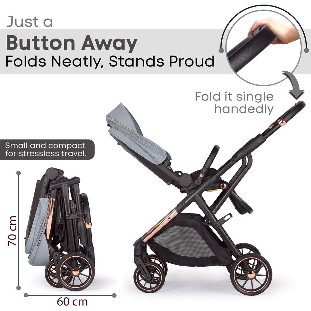 Lejoux+ Baby Pram Stroller Pushchair - 0 Months +