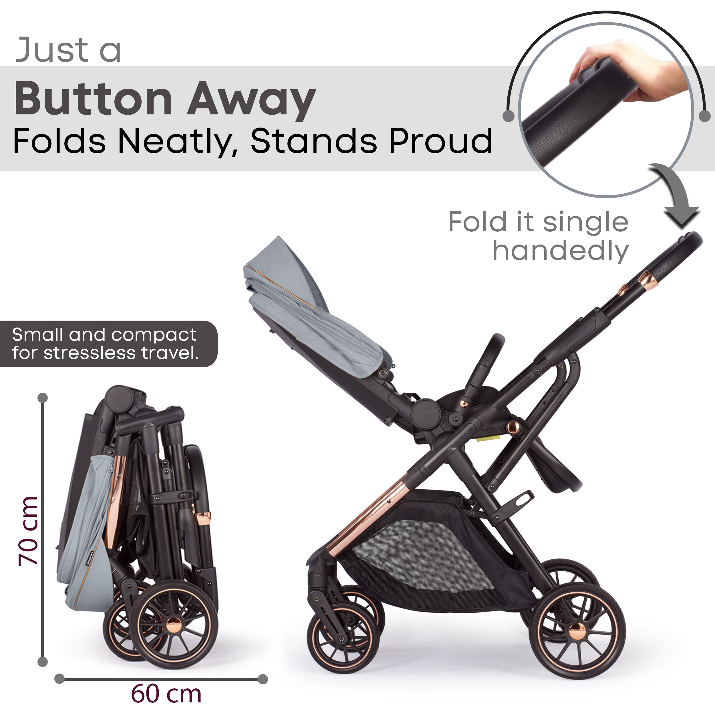 Lejoux+ Baby Pram Stroller Pushchair - 0 Months +