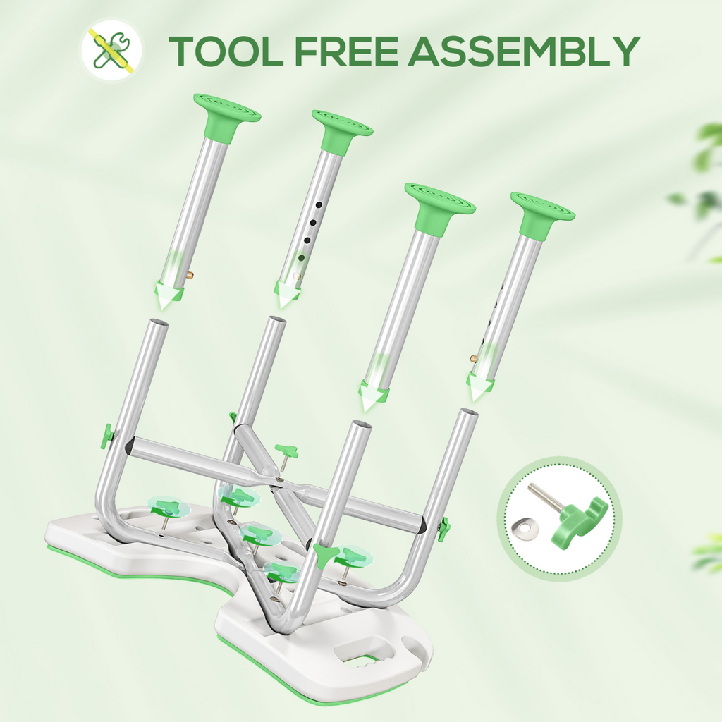 Bath / Shower Stool & Grab Handle, Adjustable Height - Green - Max 150kg
