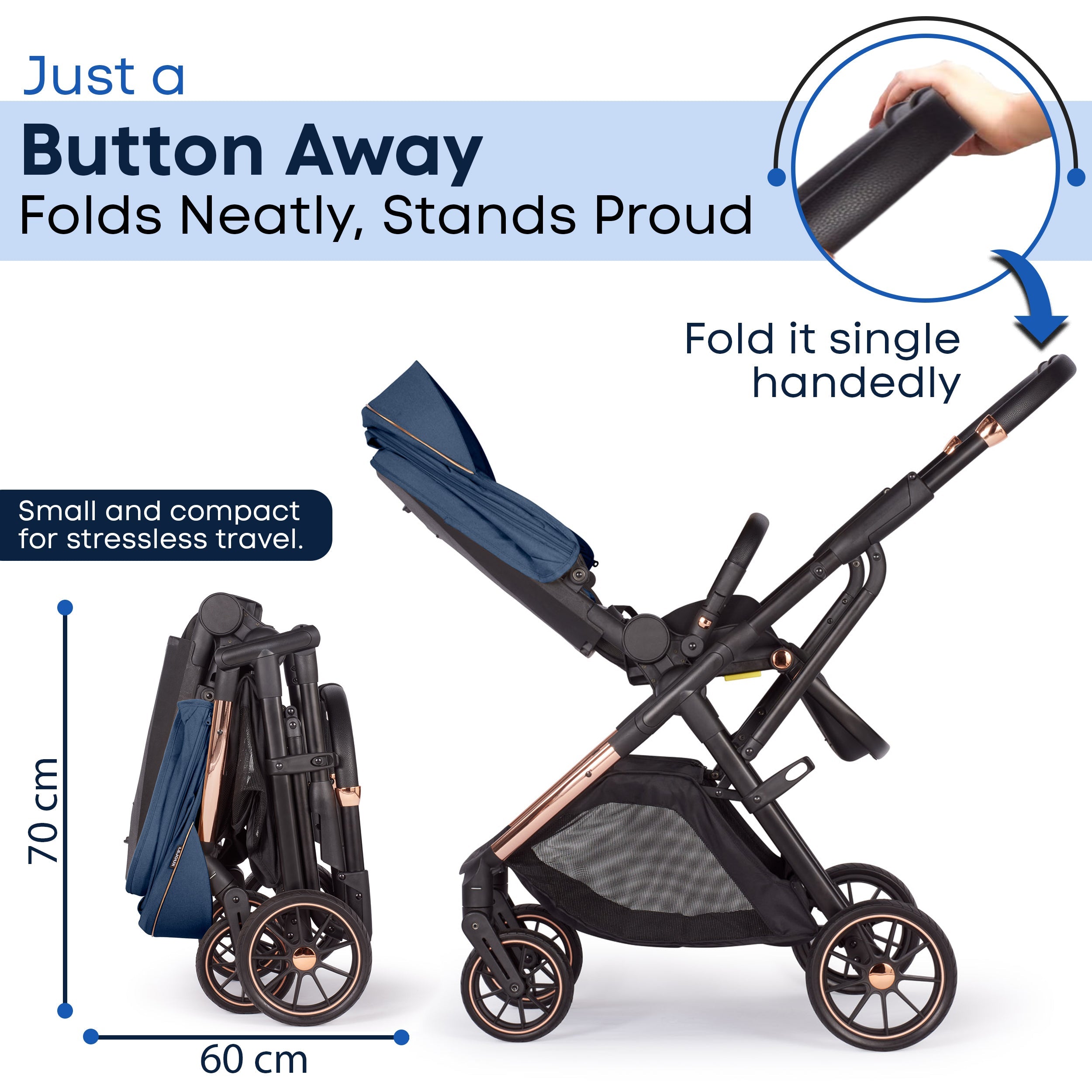 Lejoux+ Baby Pram Stroller Pushchair - 0 Months +