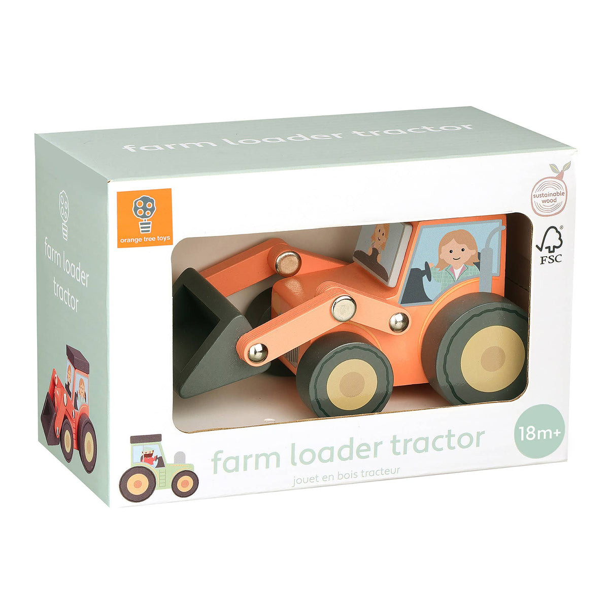 Orange Tree Toys - Farmyard Wooden Loader Tractor