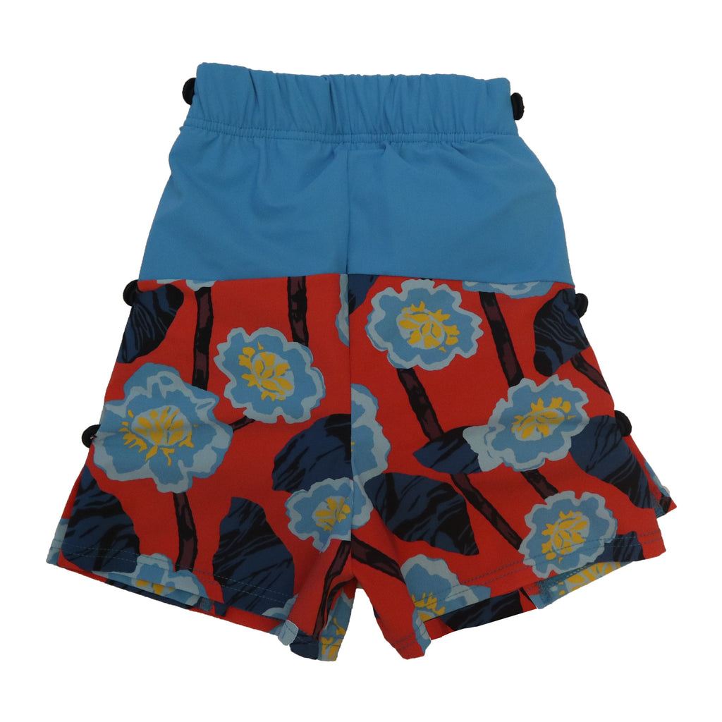 Kes-Vir Boy's Wrap Swim Shorts - Floral Blue