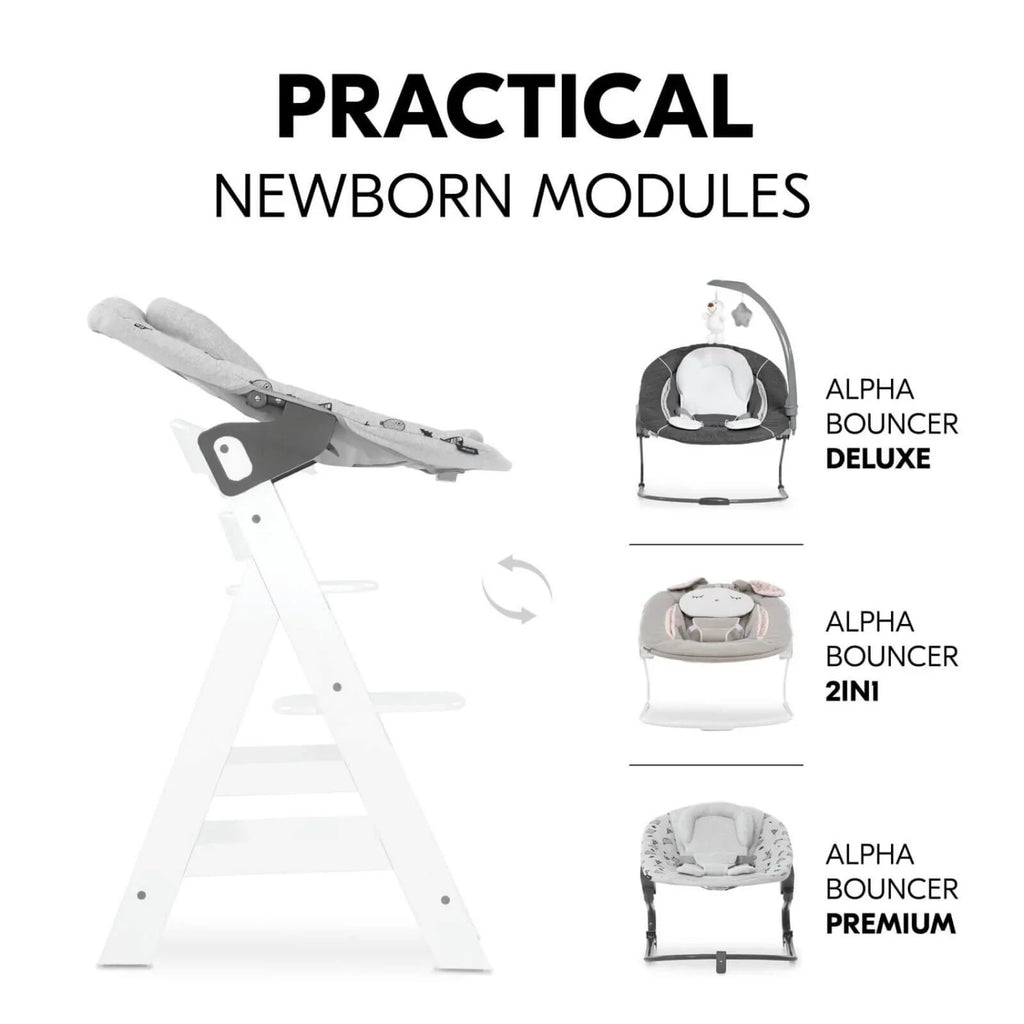 Hauck Alpha+ Wooden Highchair - White