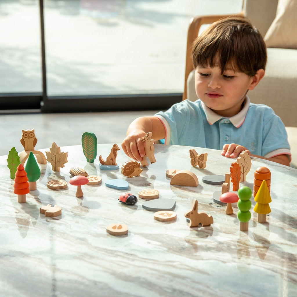 Woodland Trail Set with Trees, Leaves & Animals