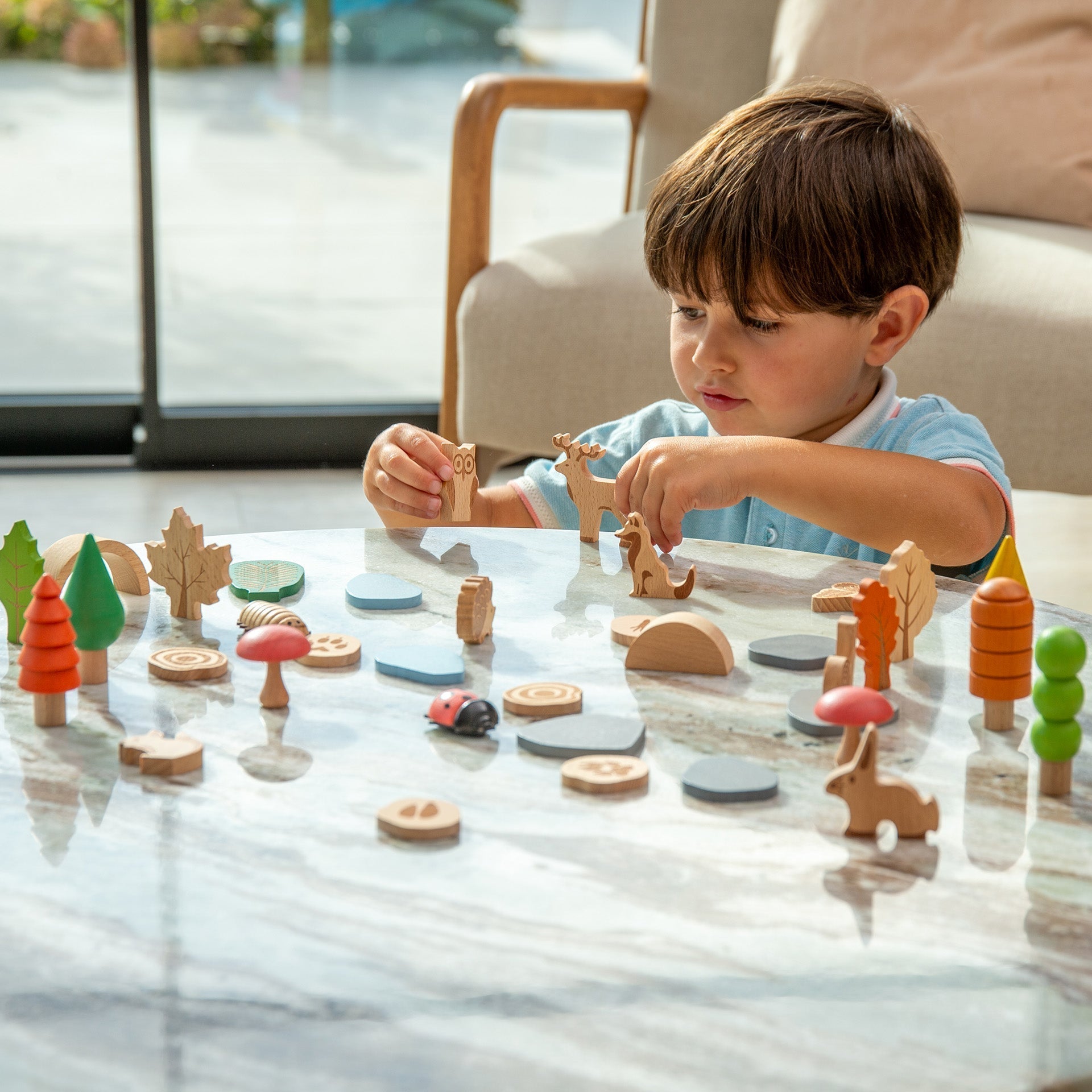 Woodland Trail Set with Trees, Leaves & Animals