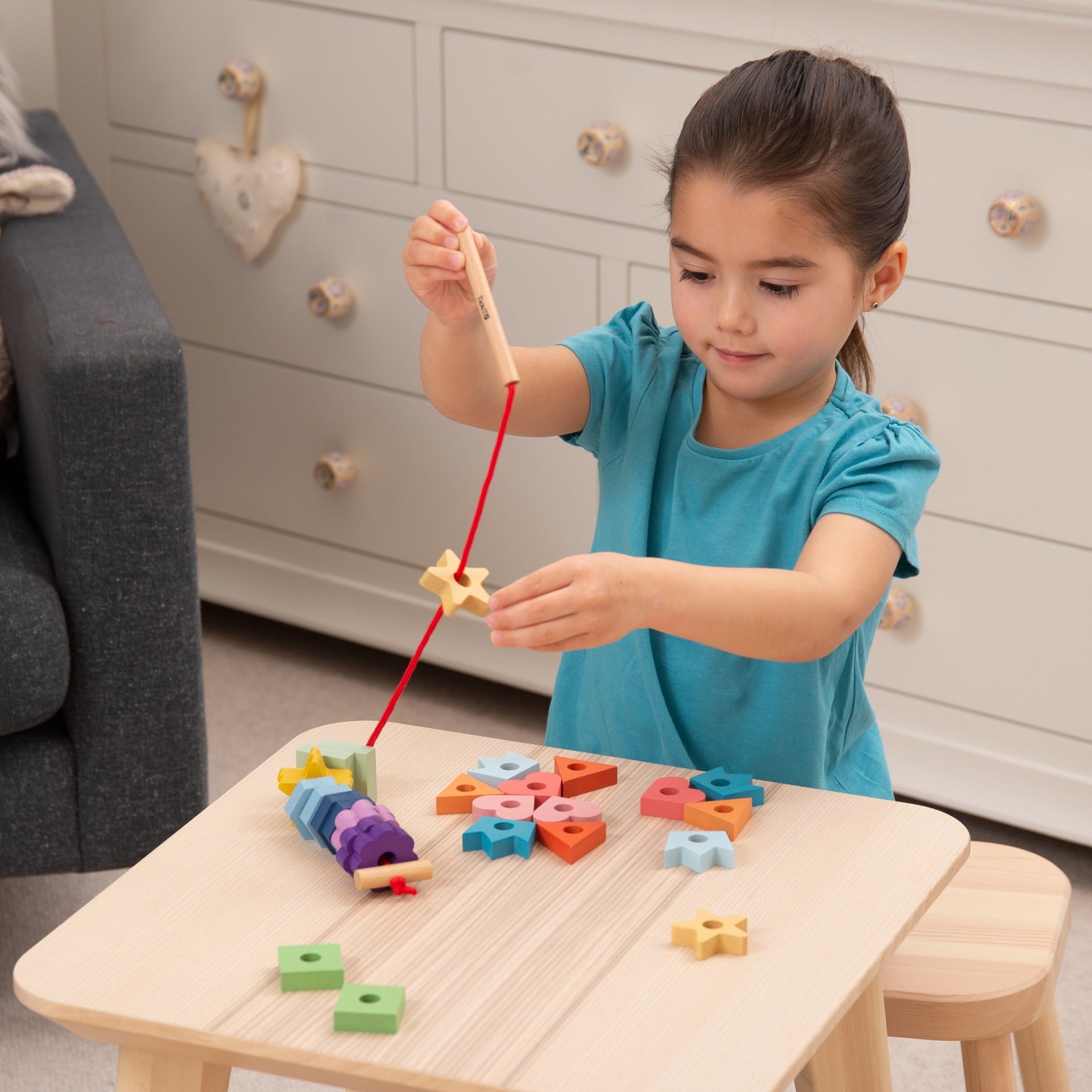 tickit Rainbow Wooden Lacing Shapes