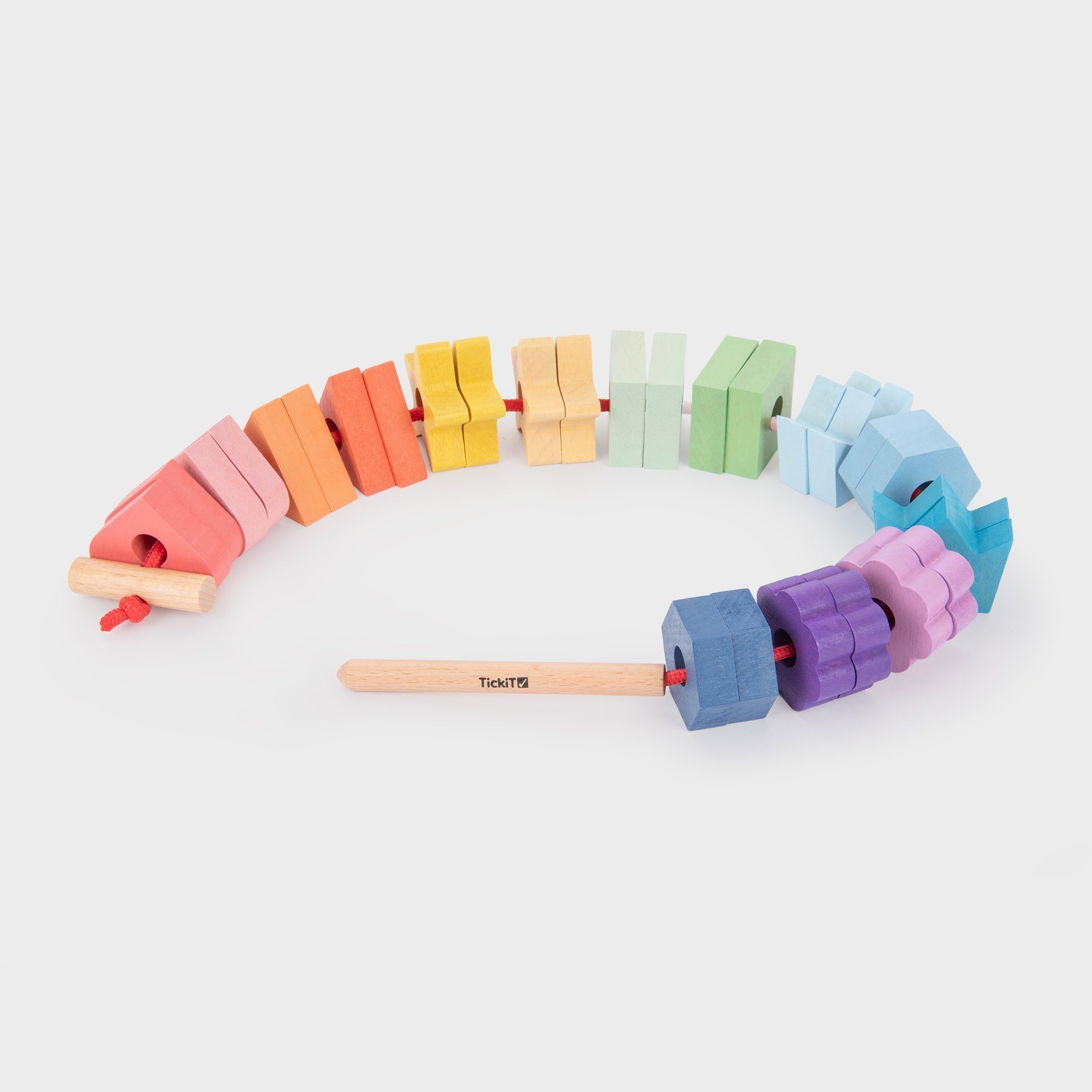 tickit Rainbow Wooden Lacing Shapes