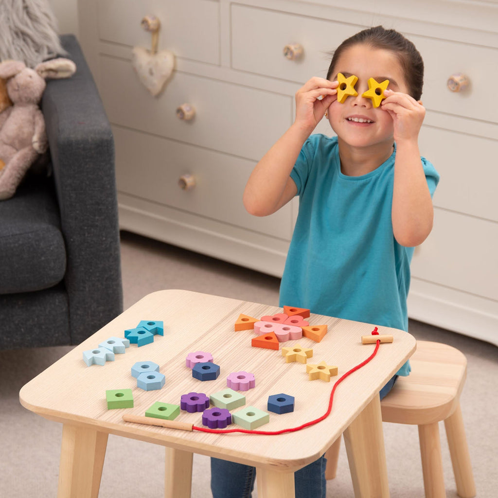 tickit Rainbow Wooden Lacing Shapes