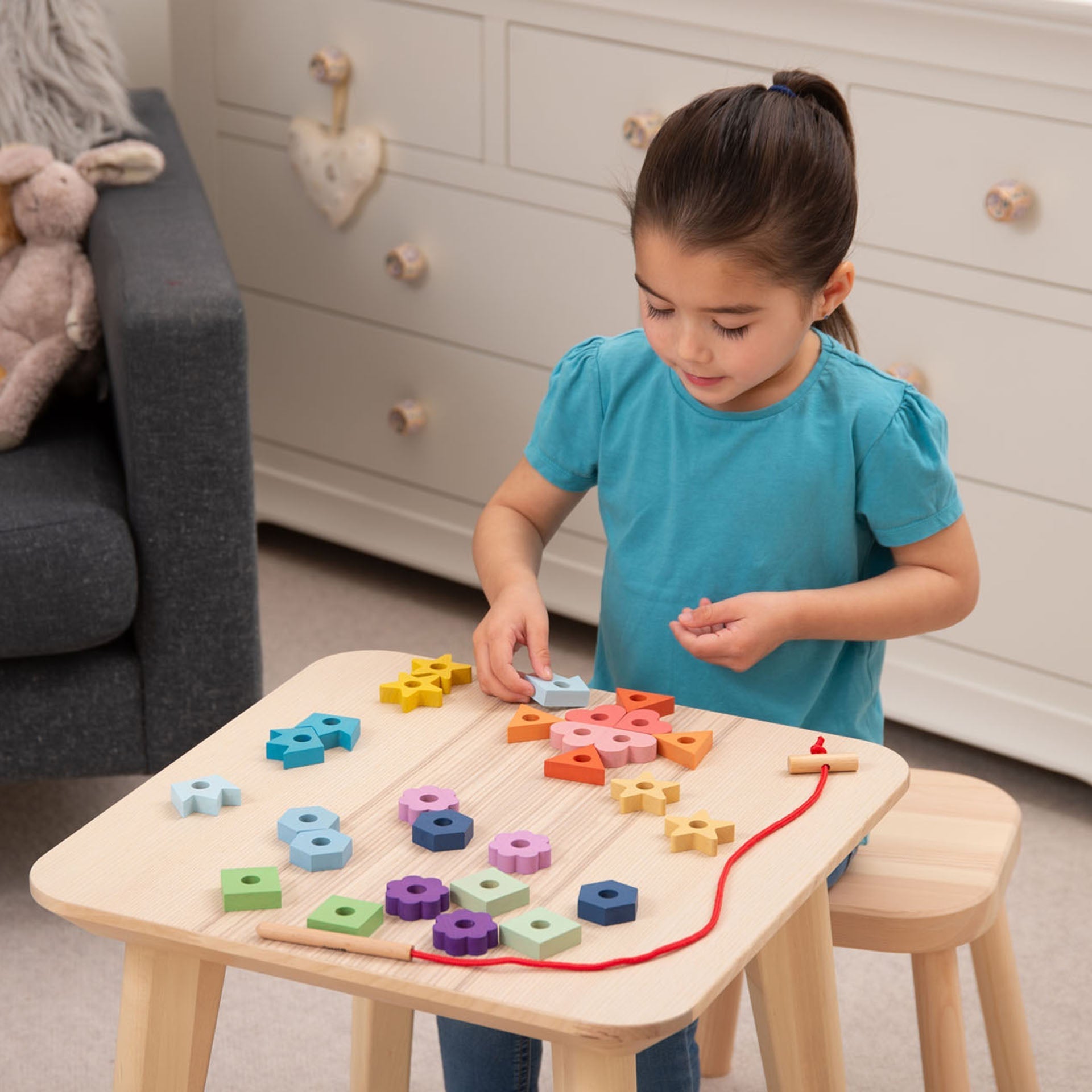 tickit Rainbow Wooden Lacing Shapes