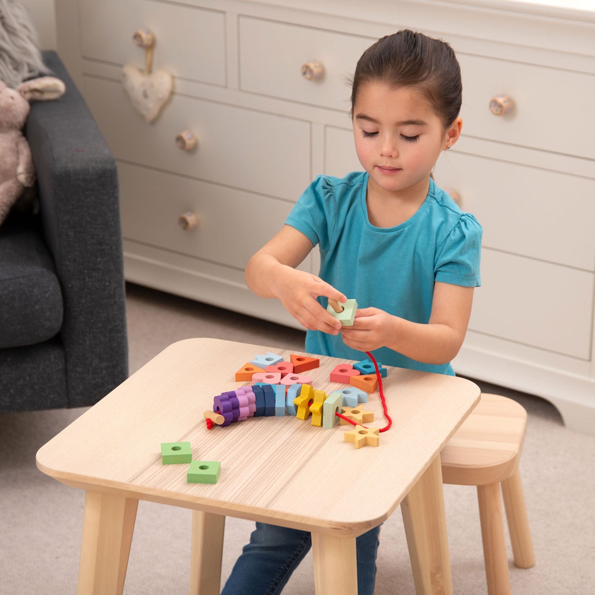 tickit Rainbow Wooden Lacing Shapes