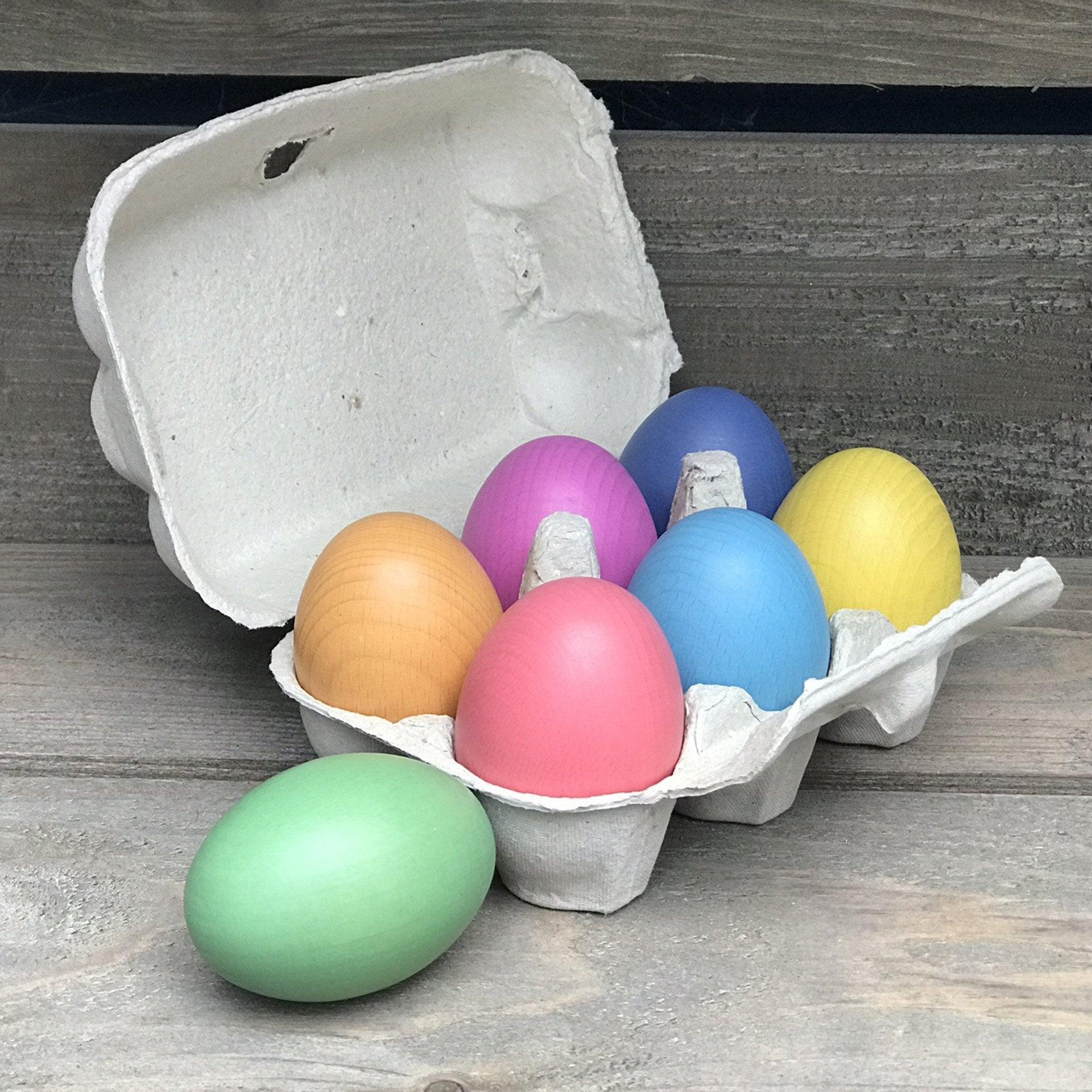 tickit Rainbow Wooden Eggs - Set of 7