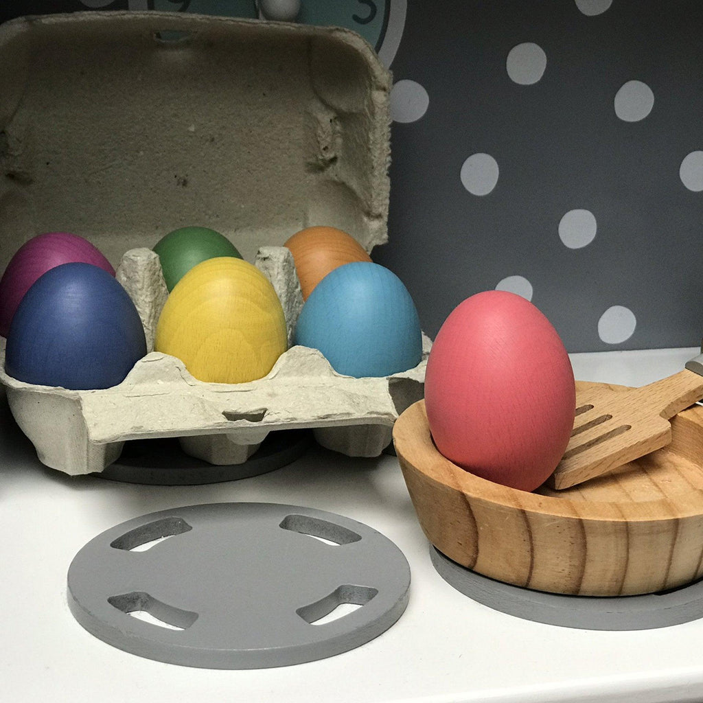tickit Rainbow Wooden Eggs - Set of 7