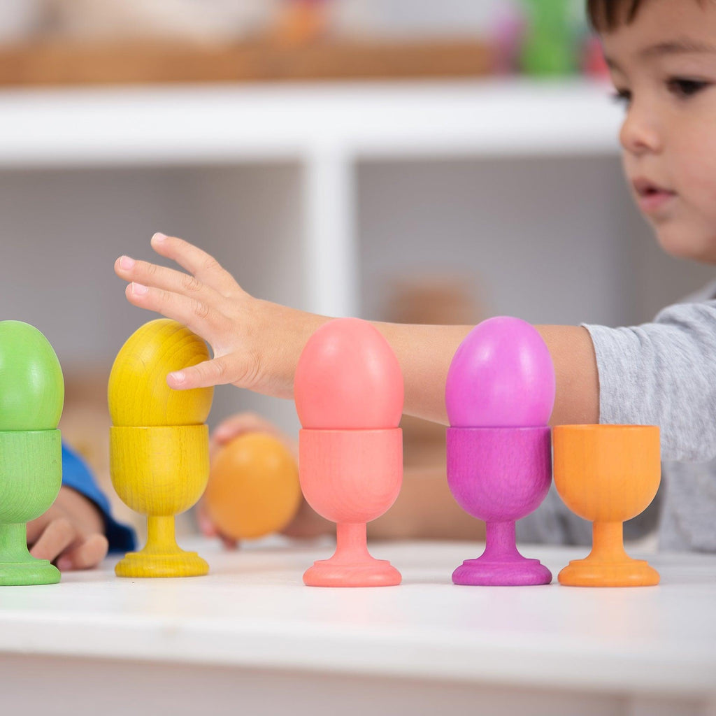 tickit Rainbow Wooden Eggs - Set of 7