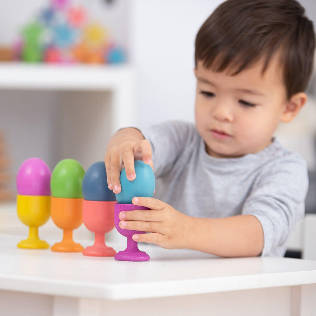 tickit Rainbow Wooden Eggs - Set of 7