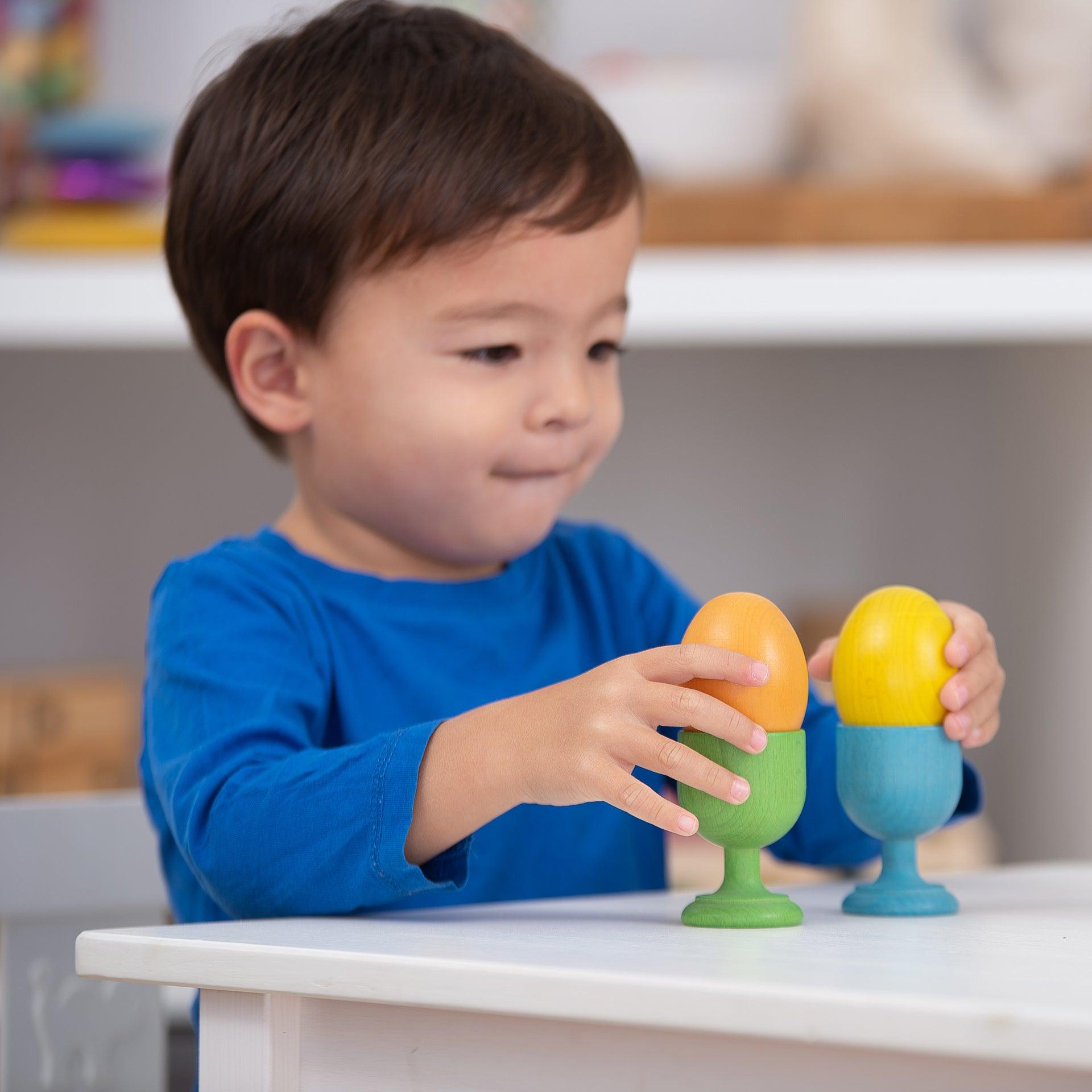 tickit Rainbow Wooden Eggs - Set of 7