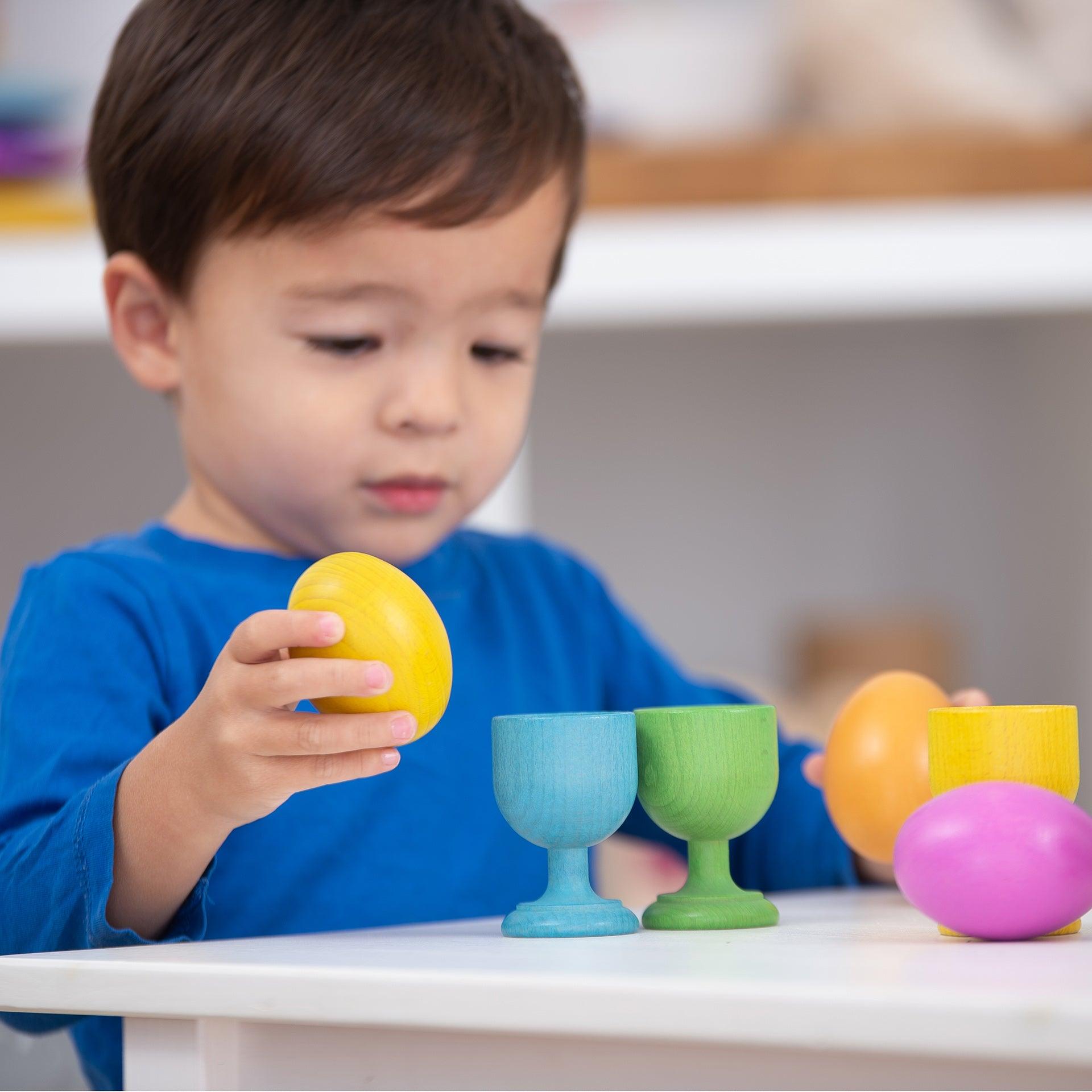tickit Rainbow Wooden Eggs - Set of 7